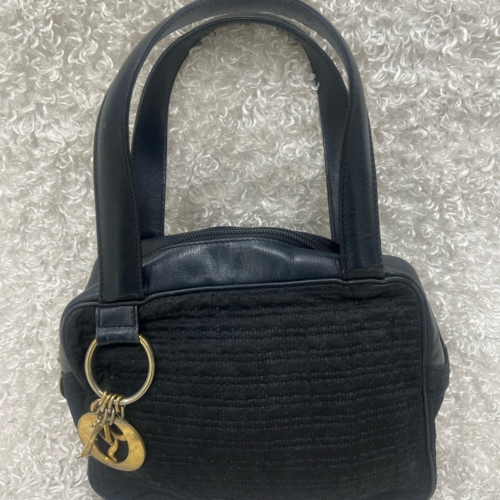 Christian Dior Quilted CarnageHand Bag Nylon Vintage